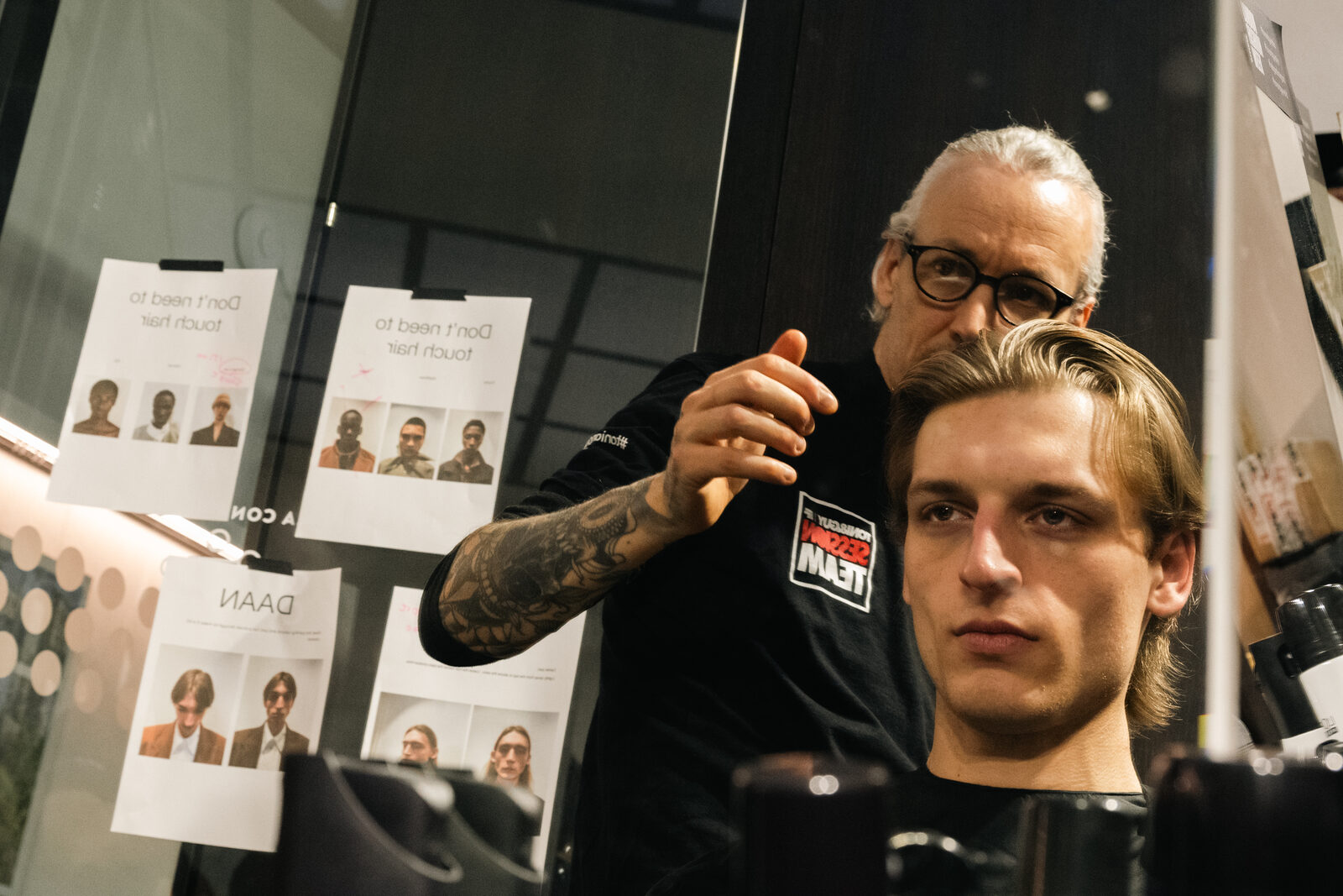 Hed Mayner — Pitti Uomo 109, backstage TONI&GUY